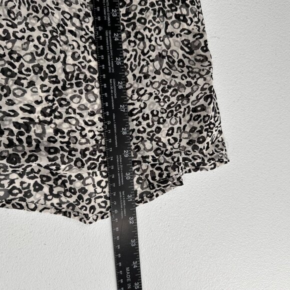 Apt. 9 2X Cheetah Leopard Print Tunic Blouse Drawstring Waist Pleated Animal - Picture 5 of 11